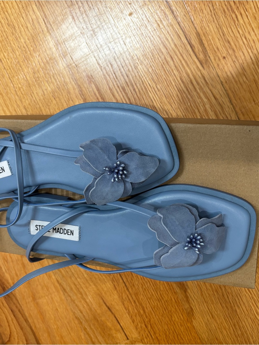 Steve Madden Blue Floral wrap Sandals